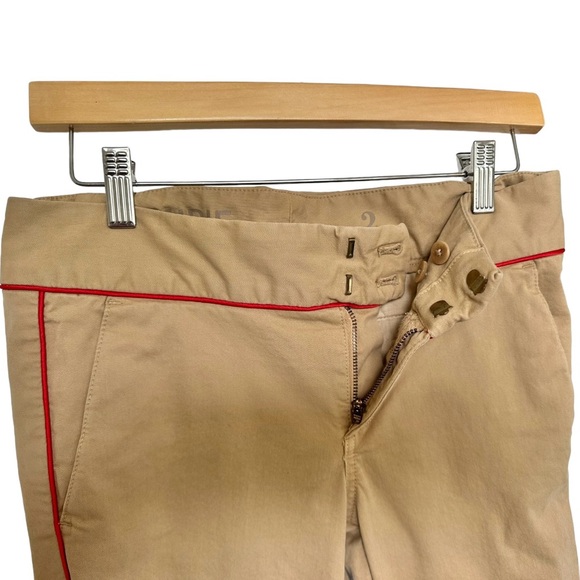 J. Crew Andie Khaki Chino Pants Cotton Tan with Red Piping Trim Size 2 - Picture 5 of 13